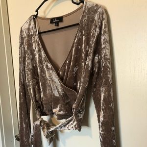 Velvet long sleeved top